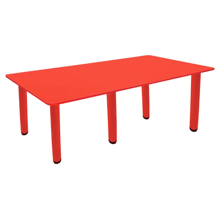 Ahşap 70x140 Kırmızı Yemek Masası Metal Ayaklı