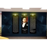 LED Aydınlatmalı Siyah Cam Atatürk Köşesi