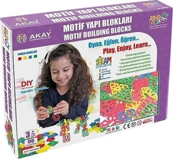 Karton Kutulu Motif Yapı Blokları 90 Parça (4-6 Yaş) Lego