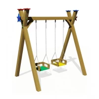 Ahşap İkili Salıncak