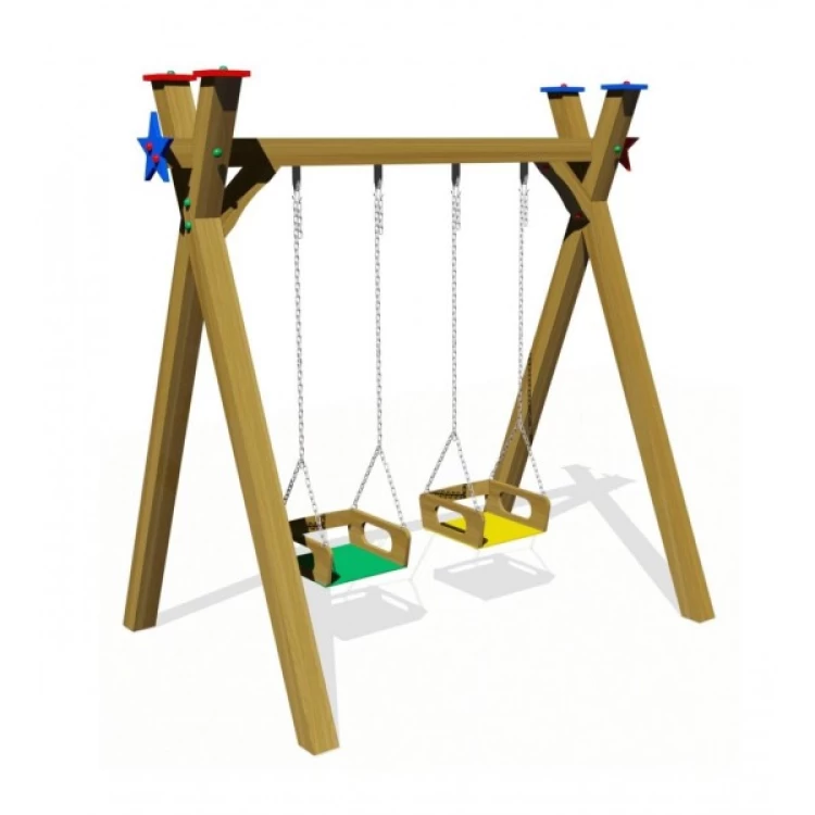 Ahşap İkili Salıncak