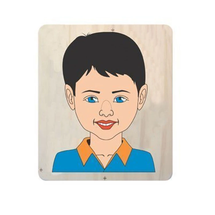 Ahşap Erkek Çocuk Yüz Puzzle 6 Parça