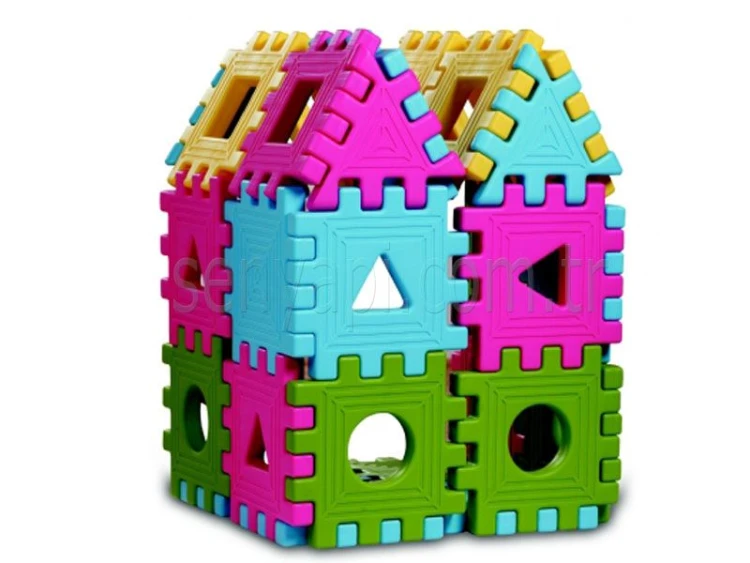Plastik Ev Yapım Puzzle Seti 24 Parça