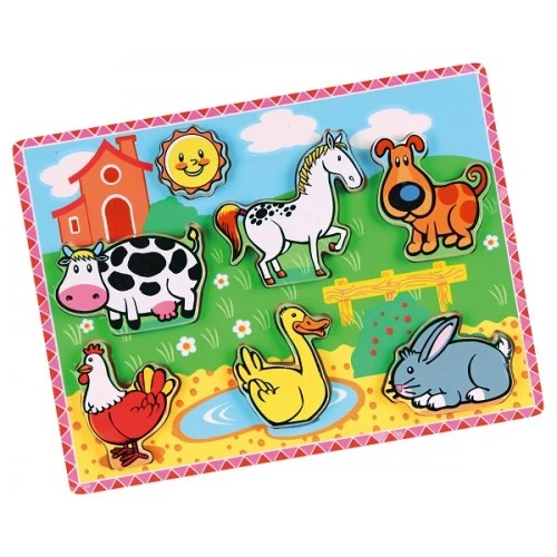 Ahşap Çiftlik Hayvanları 3D Puzzle 30x22 cm