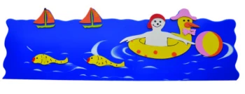 Yelkenli ve Yüzücü Figürlü Askılık 100x60 cm