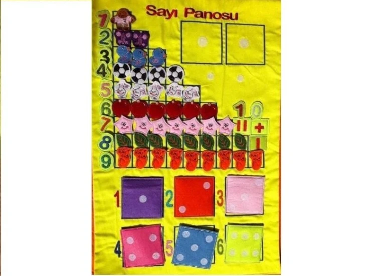 Cırtlı Kumaş Sayı Panosu 68x45 cm