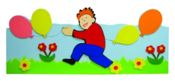 Balon Tutan Çocuk Figürlü Askılık 100x50 cm