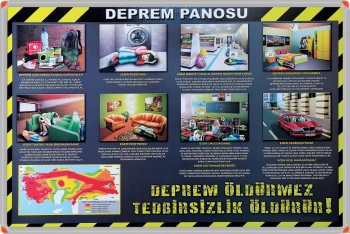 Deprem Bilinçlendirme Panosu 70x100 cm