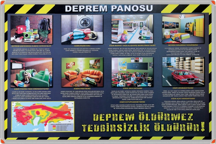 Deprem Bilinçlendirme Panosu 70x100 cm