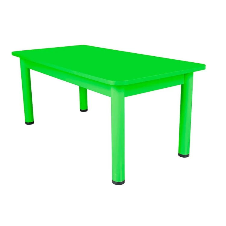 Ahşap Bazalı Dikdörtgen Yeşil Masa Metal Ayaklı (60x120)