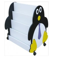 Penguen Figürlü Çift Taraflı Kitaplık 120x75x95 cm