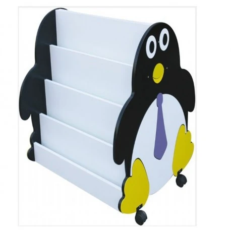 Penguen Figürlü Çift Taraflı Kitaplık 120x75x95 cm