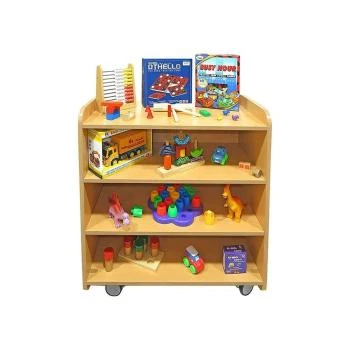 3 Raflı Tekerlekli Anaokulu Öğrenci Dolabı Kayın