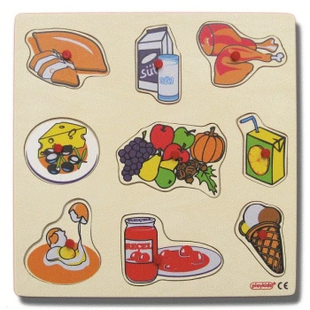 Tutmalı Temel Besinler Puzzle 30x30 cm 9 Parça