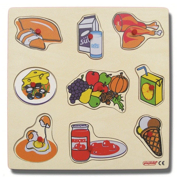 Tutmalı Temel Besinler Puzzle 30x30 cm 9 Parça