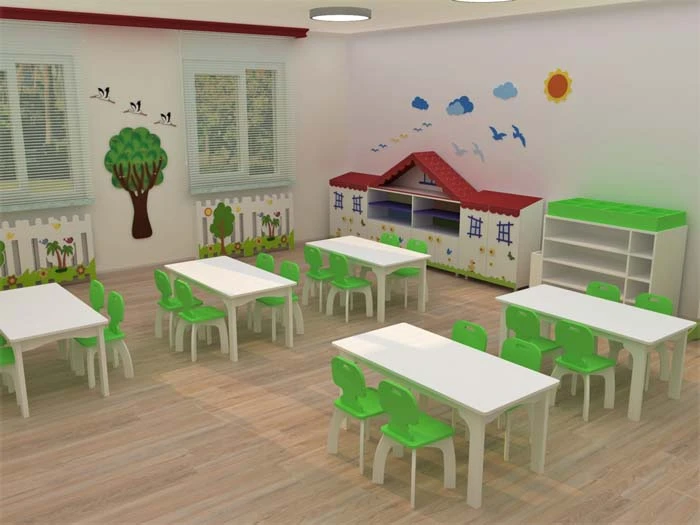 Çatılı Dolaplı Anaokulu Sınıf Konsepti Ekonomik