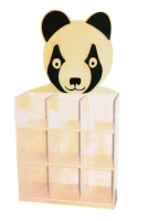 Panda Başlıklı Kutu Raflı Kitaplık 90x35x150 cm