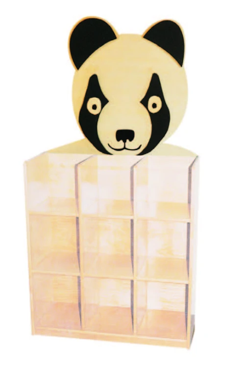 Panda Başlıklı Kutu Raflı Kitaplık 90x35x150 cm