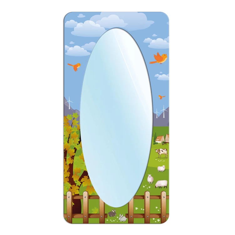 Anaokulu Çiftlik Desenli Boy Aynası
