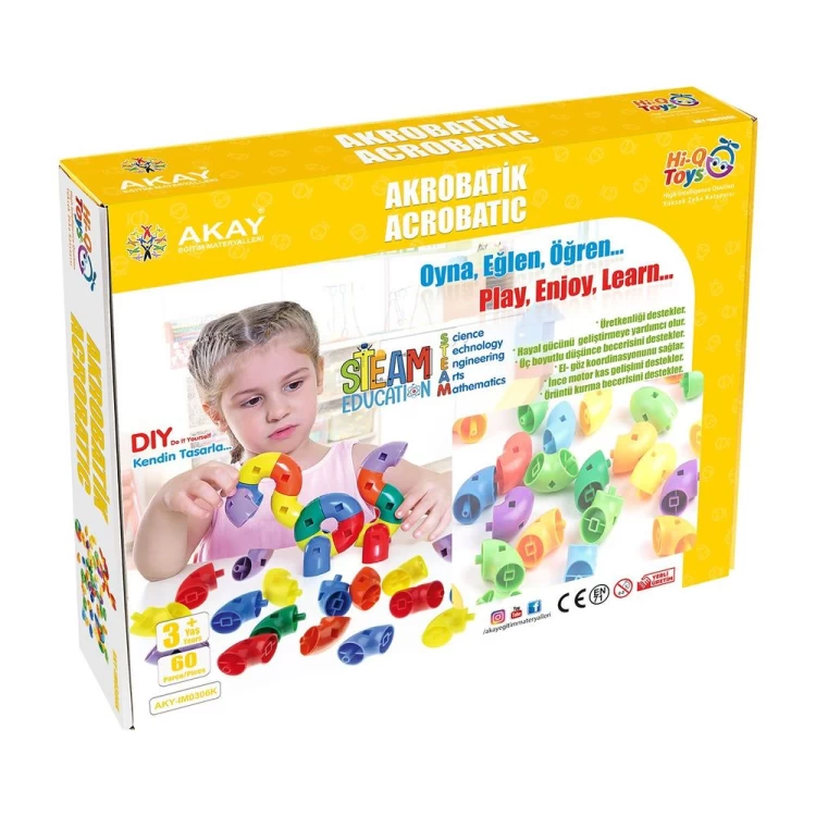 Karton Kutulu Akrobatik Yapı Blokları 60 Parça (4-6 Yaş) Lego