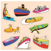30X30 Ahşap Deniz Taşıtları Puzzle