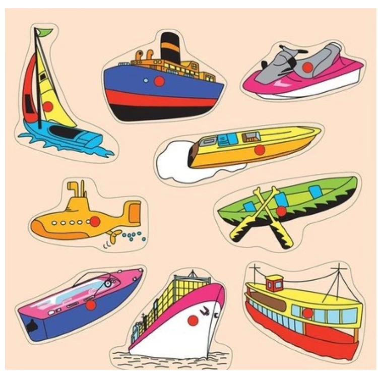 30X30 Ahşap Deniz Taşıtları Puzzle