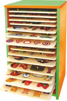 20'li Puzzle Dolabı 33x33 cm Puzzle Setli