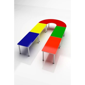 Renkli U Masa Takımı 5 Parça 300x180x52 cm
