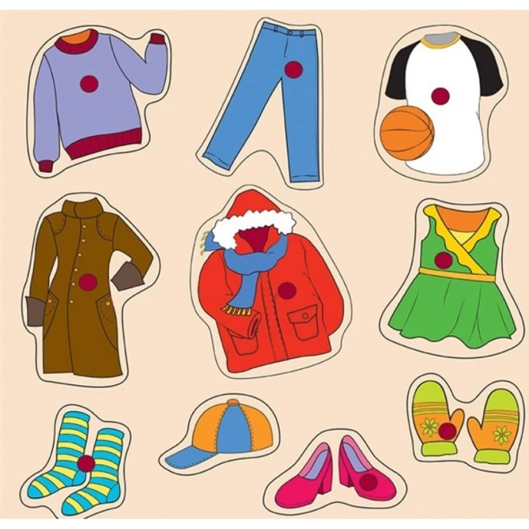 30X30 Ahşap Kıyafetler Puzzle