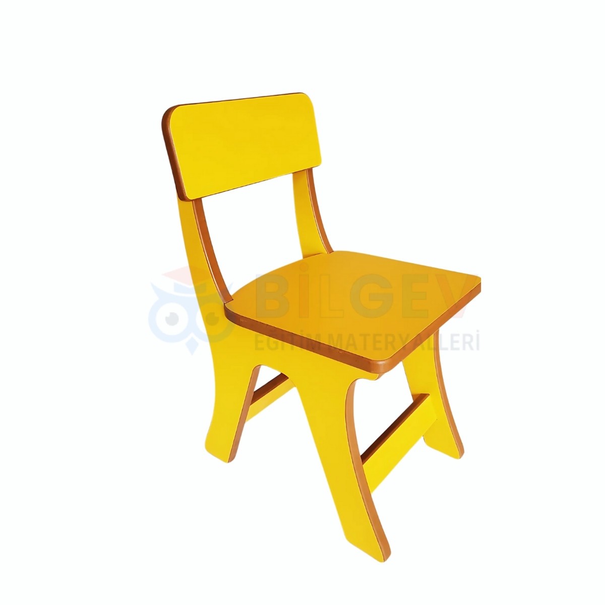 Sarı Anaokulu Sandalyesi | Çocuklar İçin Ergonomik Ahşap Sandalye
