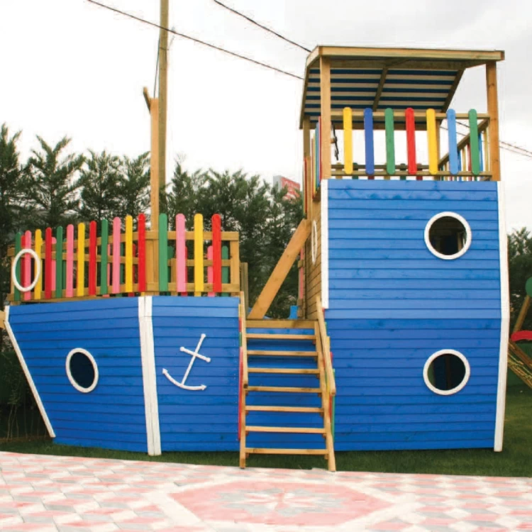 Ahşap Çocuk Oyun Parkı Gemi Figürlü-2