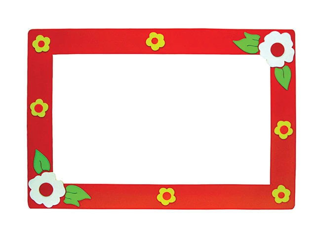 Papatya Figürlü Kırmızı Çerçeveli Yazı Tahtası 135x100 cm