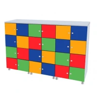 Renkli 24 Kapaklı Öğrenci Dolabı 180x40x120 cm