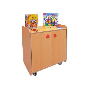 Anaokulu 2 Kapaklı Tekerlekli Öğrenci Dolabı Kayın