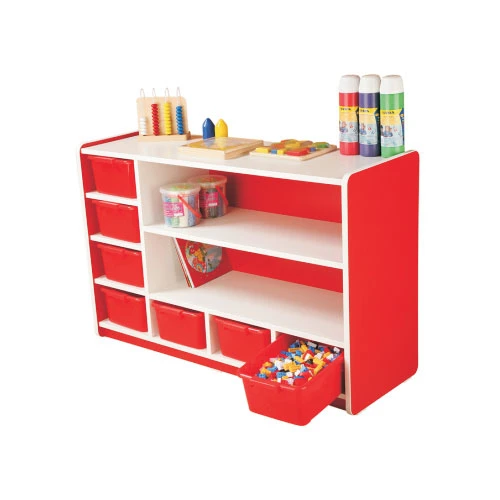 Kırmızı Kutulu Raflı Dolap 100x35x80 cm