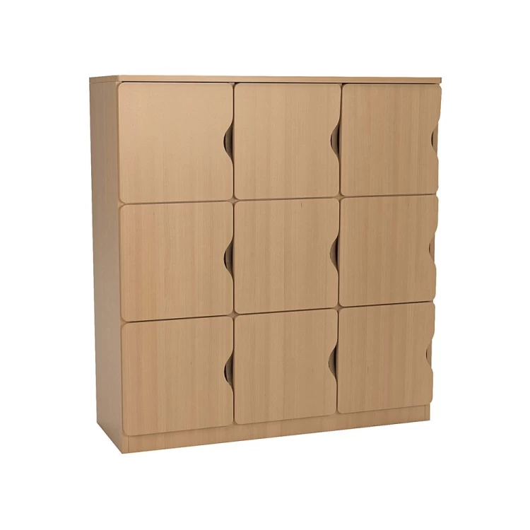 Anaokulu 9 Kapaklı Kayın Öğrenci Dolabı