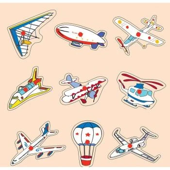 30X30 Ahşap Hava Taşıtları Puzzle