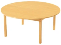 Naturel Ahşap Daire Masa 120 cm