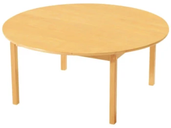 Naturel Ahşap Daire Masa 120 cm