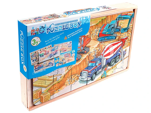 İş Makineleri Temalı Puzzle Seti 4'lü