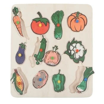 12 Parça Ahşap Sebzeler Puzzle 33x33 cm