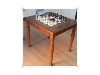 Torna Ayaklı Ahşap Satranç Masası 70x85x75 cm
