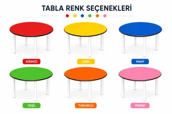 Metal Ayaklı Yuvarlak Masa 90 cm