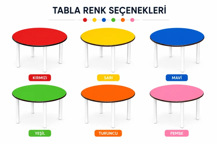 Metal Ayaklı Yuvarlak Masa 90 cm