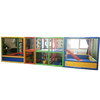 Kaydıraklı ve Trambolinli Fileli Soft Play Oyun Alanı 300X700XH200