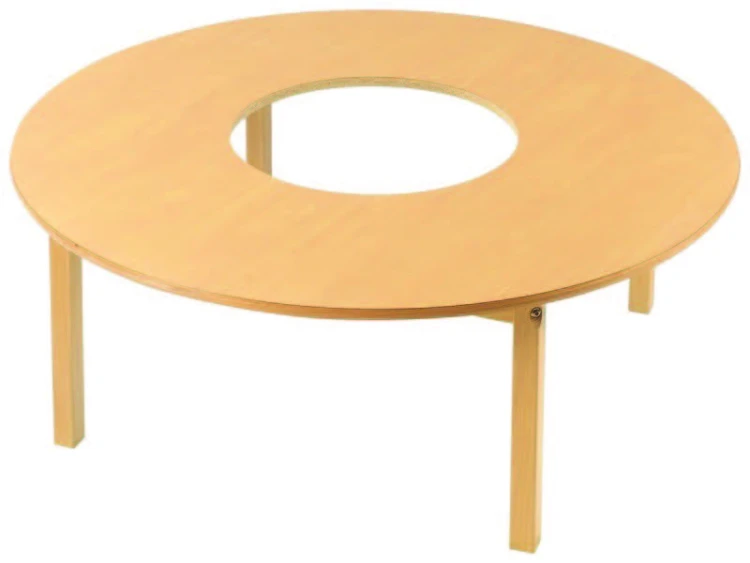 Naturel Ahşap Yuvarlak Oyun Masası 120 cm