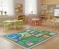 Trafik Desenli Anaokulu Sınıf  Halısı 200*290 cm