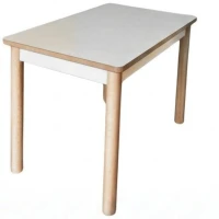 60x120 cm Anaokulu Beyaz Bazalı Masa