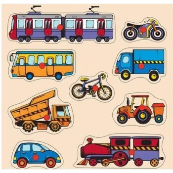 30X30 Ahşap Kara Taşıtları Puzzle