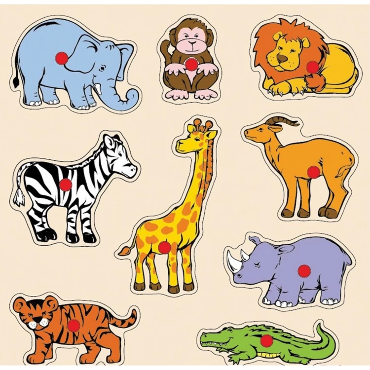 30X30 Ahşap Safari Hayvanlar Puzzle